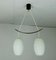 Mid-Century German Brass and Milk Glass Double Pendant, 1960s 1