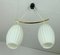 Mid-Century German Brass and Milk Glass Double Pendant, 1960s, Image 5