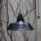 Lampada vintage industriale smaltata nera, Belgio, Immagine 8