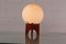 Mid-Century Opaline Glass and Wood Tripod Table Lamp, 1960s 3