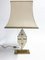 Mid-Century Bronze and Fabric Table Lamp, 1960s, Image 1
