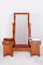 Art Deco Walnut Dressing Table with Mirror, 1930s 1