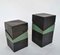Vintage Sculptural Square Boxes Glazed in Green and Black, 1980s, Set of 2, Image 7