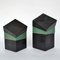 Vintage Sculptural Square Boxes Glazed in Green and Black, 1980s, Set of 2 2