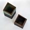 Vintage Sculptural Square Boxes Glazed in Green and Black, 1980s, Set of 2 6