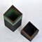 Vintage Sculptural Square Boxes Glazed in Green and Black, 1980s, Set of 2 5