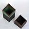 Vintage Sculptural Square Boxes Glazed in Green and Black, 1980s, Set of 2, Image 5