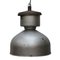 Industrielle Mid-Century Deckenlampe aus grauem Metall, 1950er 5