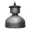Industrielle Mid-Century Deckenlampe aus grauem Metall, 1950er 1
