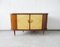 Deutscher Mid-Century Eckschrank mit Bar aus Messing & Holz, 1950er 9