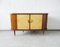 Mueble bar alemán Mid-Century de madera y latón, años 50, Imagen 9