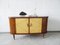 Mueble bar alemán Mid-Century de madera y latón, años 50, Imagen 5