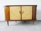 Deutscher Mid-Century Eckschrank mit Bar aus Messing & Holz, 1950er 8