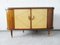 Mueble bar alemán Mid-Century de madera y latón, años 50, Imagen 8