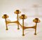 Vintage Brass Candleholder with 4 Arms, 1970s 4