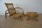 Italian Adjustable Bamboo Lounge Chair with Ottoman, 1960s, Image 12