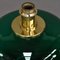 Lámpara de mesa italiana de vidrio verde esmeralda y latón, años 70, Imagen 7