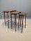 Danish Brass and Rosewood Side Table by Edmund Jorgensen for Edmund Jorgensen, 1950s, Set of 3, Image 5