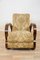 Italienischer Mid-Century Sessel mit Stoffbezug & Gestell aus Nussholz, 1950er 2