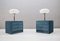 Blue Velvet Nightstands, 1960s, Set of 2 2