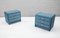 Blue Velvet Nightstands, 1960s, Set of 2, Image 4