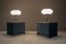 Blue Velvet Nightstands, 1960s, Set of 2 3