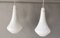 White Opaline Hanging Lights, 1950s, Set of 2 3