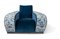 Poltrona Firenze Eticaliving in velluto blu di Slow+Fashion+Design per VGnewtrend, Immagine 1