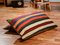 Colorful Striped Wool Outdoor Kilim Pillow Cover by Zencef 2