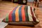 Colorful Striped Wool Outdoor Kilim Pillow Cover by Zencef 7