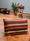 Colorful Striped Wool Outdoor Kilim Pillow Cover by Zencef 5