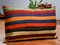 Colorful Striped Wool Outdoor Kilim Pillow Cover by Zencef 1