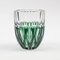 Hand-Cut Green Glass Vase from Val Saint Lambert, 1950s 1