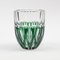 Hand-Cut Green Glass Vase from Val Saint Lambert, 1950s, Image 1