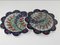 Turkish Handmade Floral Ceramic Coasters, 1970s, Set of 2 2