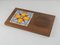 Vintage Turkish Ceramic Tile and Pine Coaster Board, 1970s 1