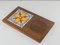 Vintage Turkish Ceramic Tile and Pine Coaster Board, 1970s, Image 4