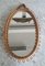 Oval Bamboo Frame Mirror, 1970s 1
