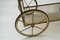 French Brass & Smoked Glass Serving Bar Cart, 1950s 8