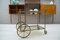French Brass & Smoked Glass Serving Bar Cart, 1950s 3