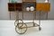 French Brass & Smoked Glass Serving Bar Cart, 1950s 2