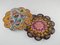 Posavasos turcos vintage florales de cerámica hechos a mano, años 70. Juego de 2, Imagen 4