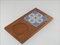 Vintage Turkish Ceramic Tile and Pine Coaster Board, 1970s 4