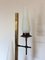 Mid-Century Metal, Brass, Glass and Wood Floor Lamp, 1950s, Image 4