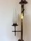 Mid-Century Metal, Brass, Glass and Wood Floor Lamp, 1950s, Image 2