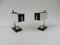 Small Mid-Century Brass, Black & White Bedside Table Lamps, 1950s, Set of 2 4