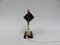 Lampade da comodino Mid-Century piccole in ottone, nere e bianche, anni '50, set di 2, Immagine 13