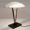 Lámpara de mesa posmoderna de vidrio y metal negro, años 80, Imagen 3