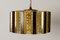 Brass, Glass, and Teak Ceiling Pendant by Werner Schou for Coronell Elektro, 1960s, Image 1