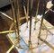 Mid-Century Modern Brass & Black Metal Chandelier by Gio Ponti, 1950s 4